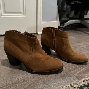 Brown suede ankle boots